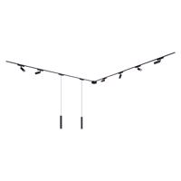 Sínrendszer 6 spotlámpával és 2 függőlámpa fekete 1 fázisú - Magnetic Samson Cassie