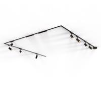 Sínrendszer 8 spotlámpával és 4 mennyezeti lámpával, fekete, 1 fázisú - Magnetic Gert Puntua