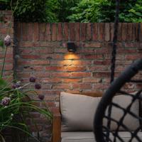 Smart buiten wandlamp zwart kunststof incl. Wifi GU10 50mm - Baleno