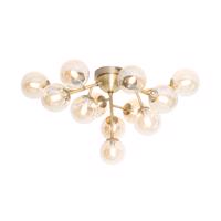 Smart plafondlamp brons met amber glas 12-lichts incl. 12 Wifi G9 - Bianca
