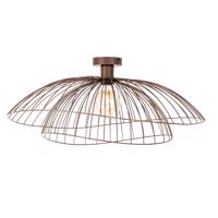Smart plafondlamp brons met dubbele kap 45cm incl. Wifi G95 - Pua