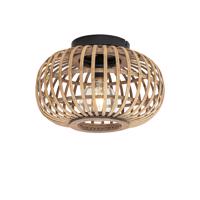Smart plafondlamp zwart met bamboe incl. Wifi G95 - Amira