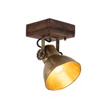Smart plafondspot brons met hout 18 cm incl. Wifi A60 - Mangoes