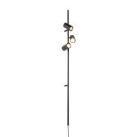 Smart Wandlamp zwart met voetschakelaar 3-lichts incl. 3 Wifi GU10 50mm - Jeana Luxe