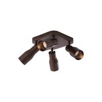Sötét bronz GU10 mennyezeti spotlámpa, 50 mm-es négyzet alakú, 4 fényforrással - Stanley