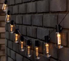 TR-591 Retró Edison körte izzó formájú napelemes kültéri kerti LED fényfüzér Mel