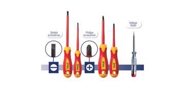 VDE szigetelt csavarhúzó készlet, 5 db, SL & PH, 1000V, IEC 60900 tanúsítvánnyal