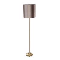 Vloerlamp messing met velours kap taupe 50cm - Simplo